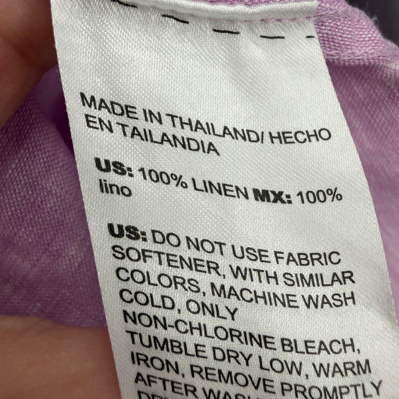 Chicos 100% Linen Popover Tunic Top Periwinkle Purple Size 2 Conventional 12 gallery
