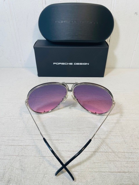 PORSCHE DESIGN P8478 Titanium Frame w 69mm Oversized Purple Lens Aviator $540 gallery