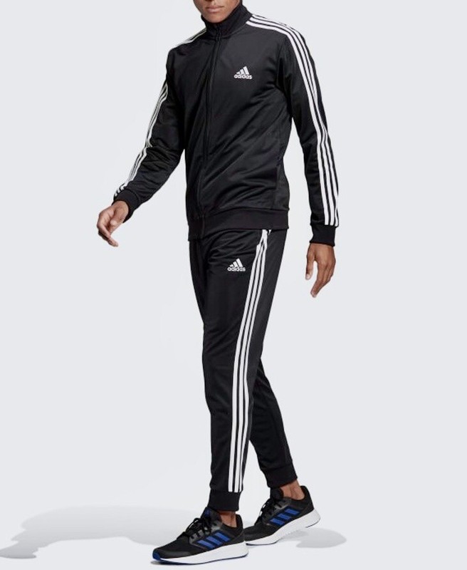 New adidas Men's Essentials 3-Stripes Track Suit Pants + Jacket GK9651 Black - S gallery