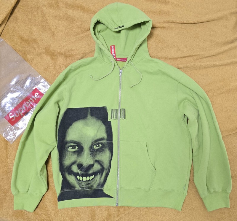 Supreme x Aphex Twin Zip Up Hooded Sweatshirt Green Size L SS25