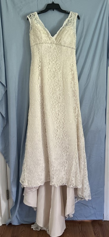 Wedding Dress Size 12, Trumpet Style, Beaded Lace, Ivory/ Champagne