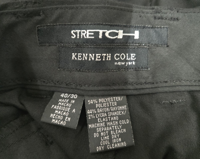Kenneth Cole Men's Casual PolyRayon Stretch Pants 40x30 Black gallery