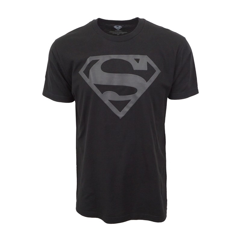 SUPERMAN ORIGINAL LOGO T SHIRT BLACK TEE OFFICIAL ITEM