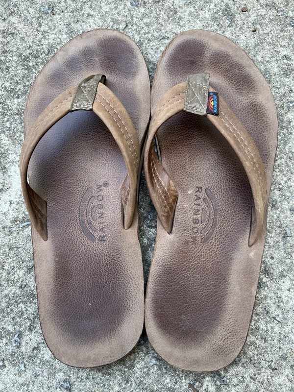 Men’s Rainbow Sandals Premier Luxury brown leather thong flip flops XL (11-12) gallery