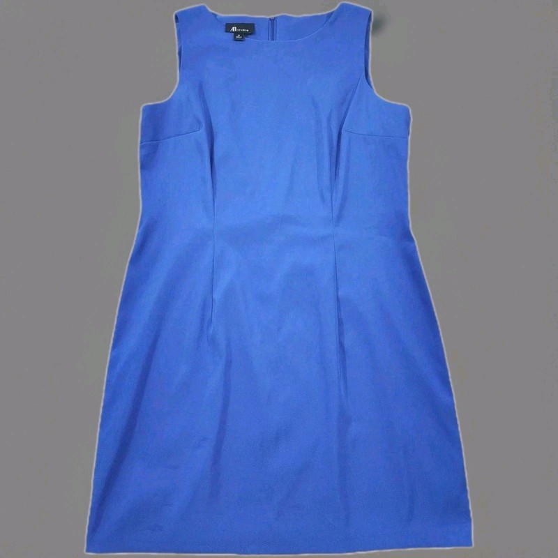AB Studio Sheath Dress Womens 16 Sleeveless Knee Length Blue
