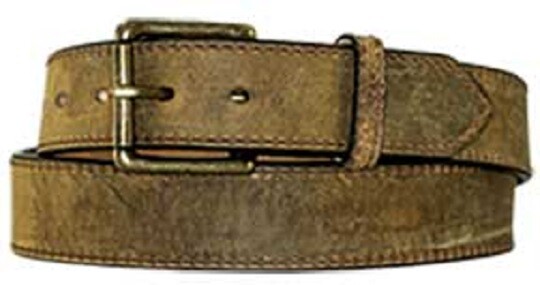 Mens Genuine Dist.&Black leather strap casual belt Amish crafted made in the USA