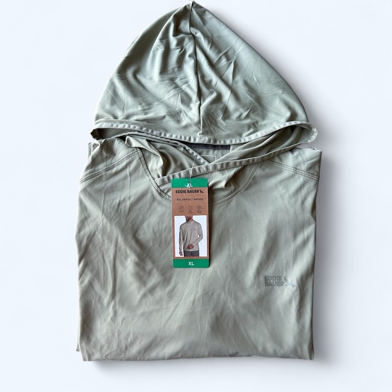 Eddie Bauer Men’s Performance Solarfoil Hoodie UPF 50+ Green Size XL gallery