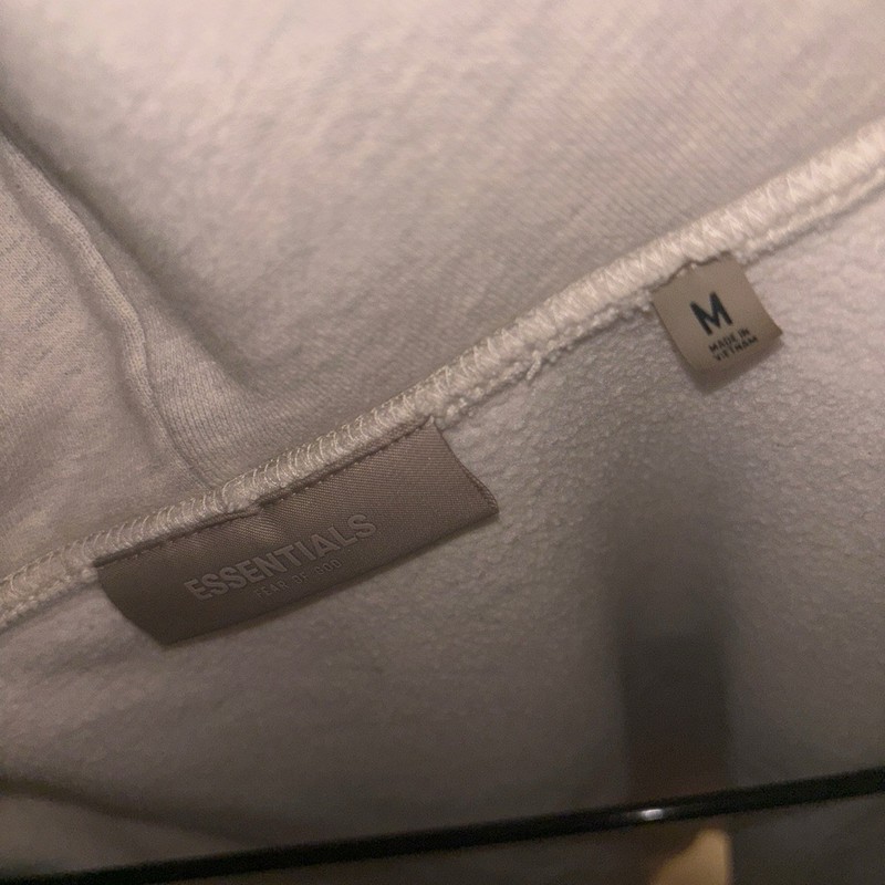 Essentials Fear of God Men's Gray Fleece Pullover Hoodie Logo Pockets Size M gallery