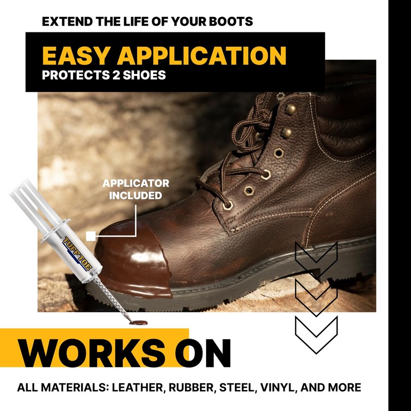 Boot Toe Protector Adhesive, Shoe Glue Toe Protectors for Shoes and Work Boot... gallery