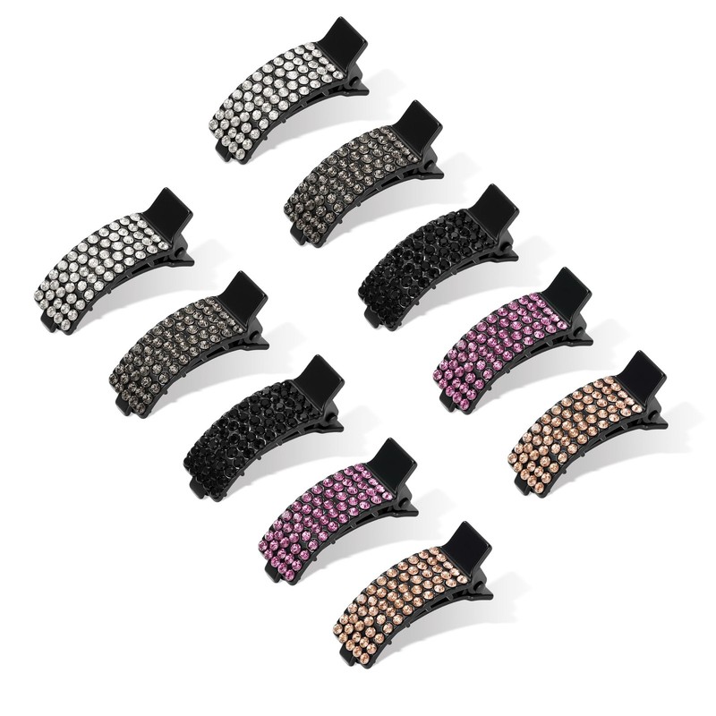 CWJCYTNSN 10 Pcs Small Rhinestone Hair Clips 1 Count (Pack of 10), Mix Color
