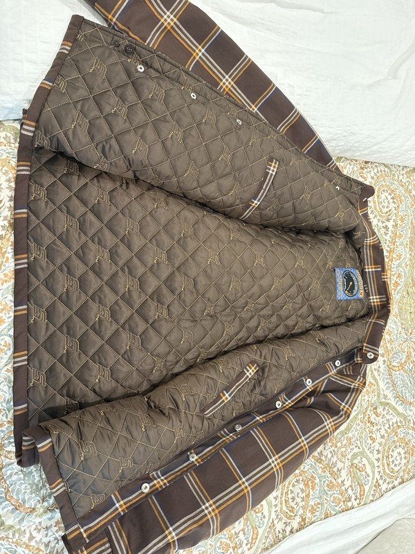 Dixxon Snap on Flannel jacket medium Mens Yellow Brown Plaid gallery