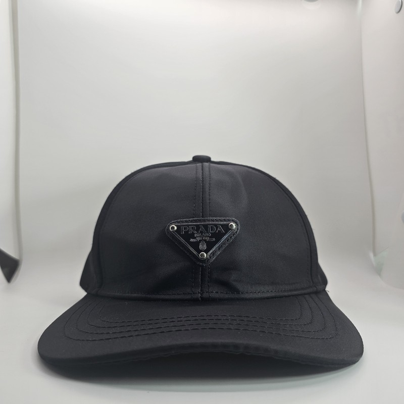 PRADA Milano Black Solid Baseball Cap Hat Size S Women Adjustable