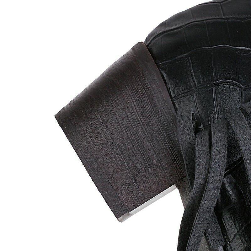 Women's Fashion Western Cowgirl Fringe Tassels Vintage High Boots Nightclub Date gallery