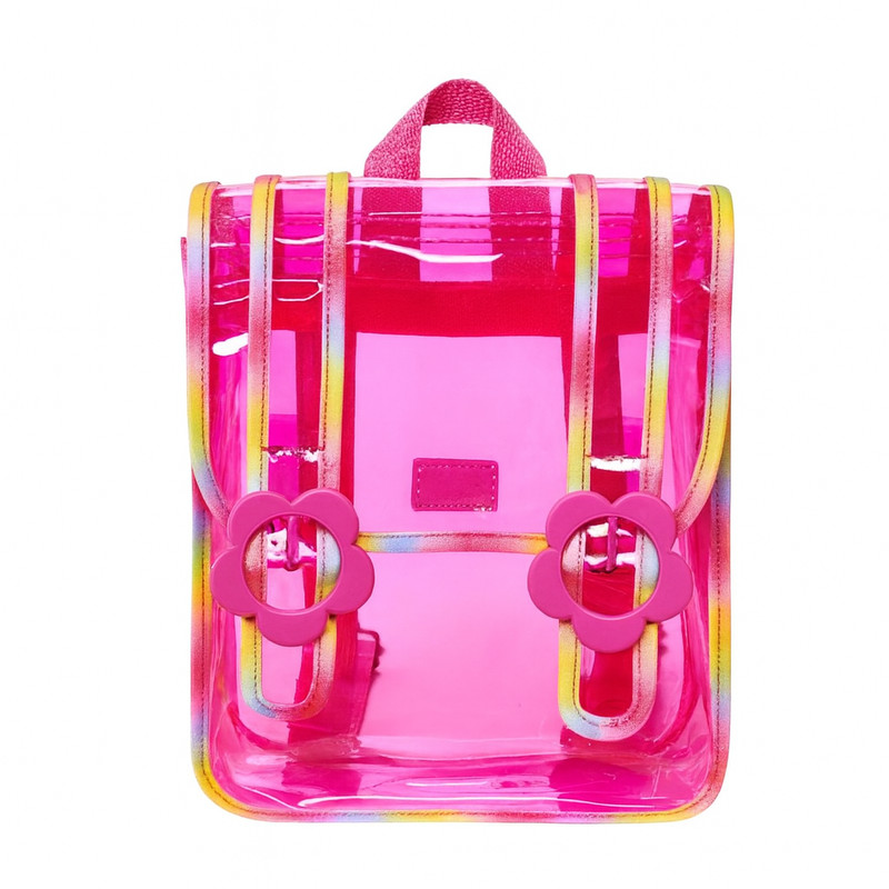 Clear Pink Backpack with Rainbow TrimKids