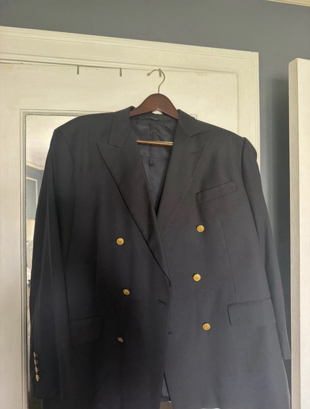 Brooks Brothers Navy Super 120’s Wool Double-Breasted Blazer 6-Button