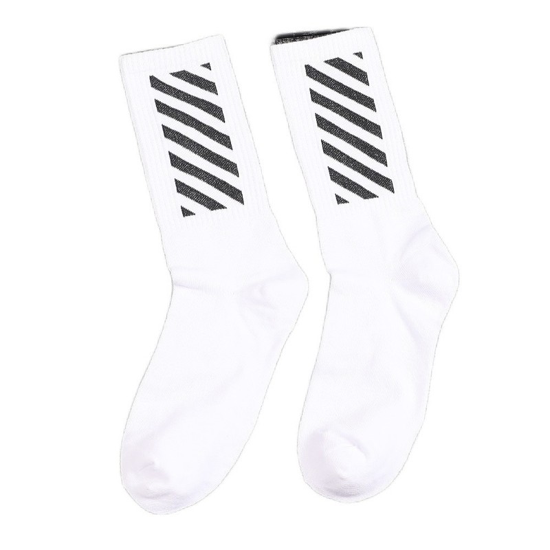 2 Pairs Mens Womens Off Arrow Crew Socks White XX Comfort Breathable Causal Sock