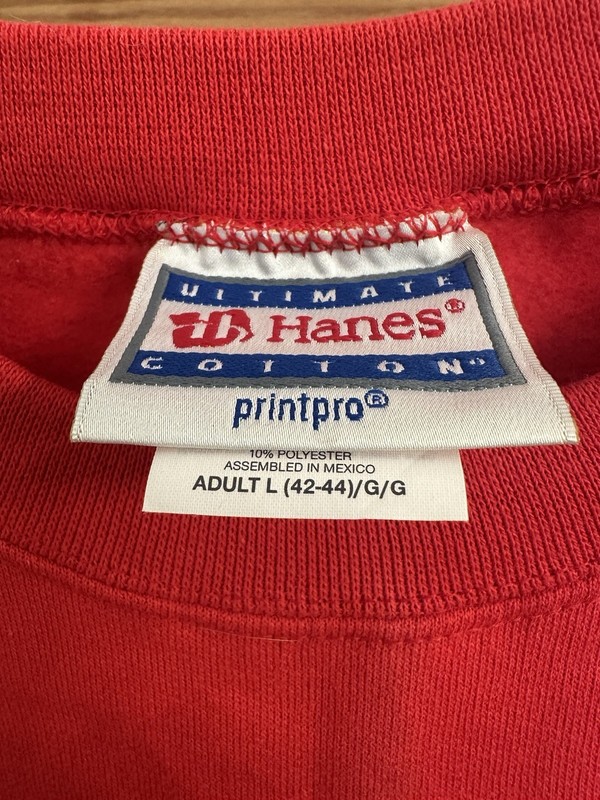 Vtg 90’s New Hanes The Crab Pot Eatery San Clemente Cali Red Size L Sweatshirt gallery