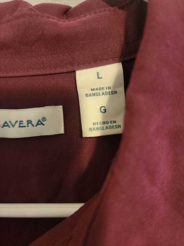 Cubavera Men's Classic LG Short Sleeve Button Down Maroon Polyester Blend gallery