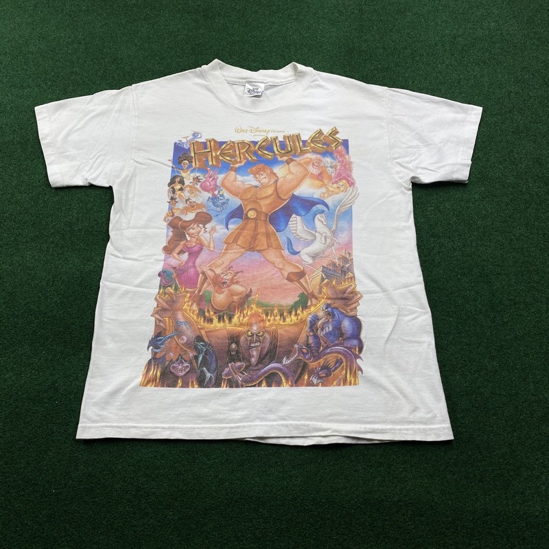 Vintage Hercules Shirt Mens M White 90S Disney Rare Movie Promo Tee USA MADE