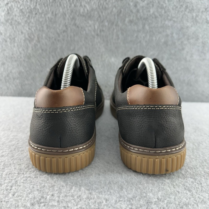 Johnston & Murphy Wallace Mens Size 9.5 Black Gum Oiled Leather Shoes Sneakers gallery