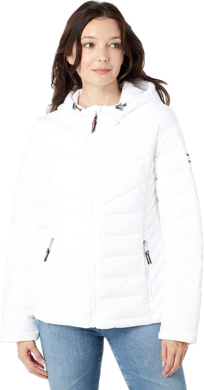 Tommy Hilfiger Women’s Essential Lightweight Packable Puffer Jacket, New White,