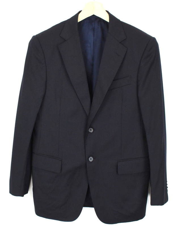 ZEGNA Blazer Mens (EU) 46 Wool Single Breasted Lined Dark Blue