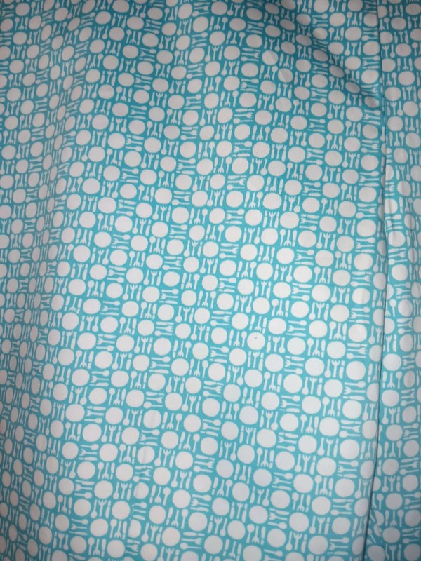 Talbots Turquoise And White Geometric Print Capri Pants Sz 14P gallery