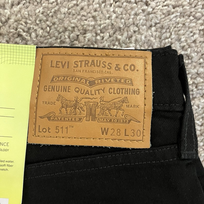 NEW Levis 511 Slim Fit Jeans Black Men’s 28x30 Premium Denim Stretch gallery