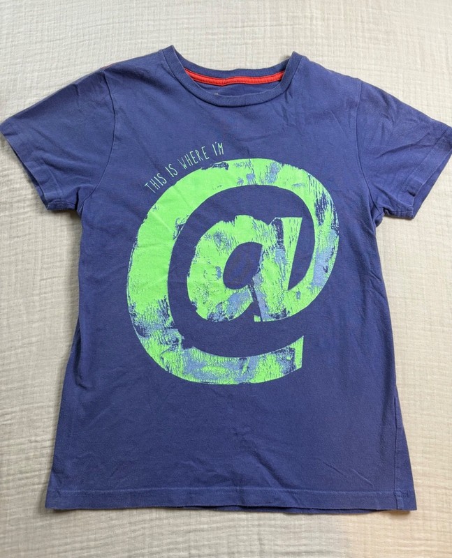 Johnnie B Boys Graphic T-Shirt 9-10Y Blue With Neon Green At Symbol Print