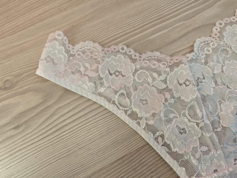 Cheer Lace Cute 1PCS White Comfy Ladies Thong Panty Women's Underwear Handmade gallery
