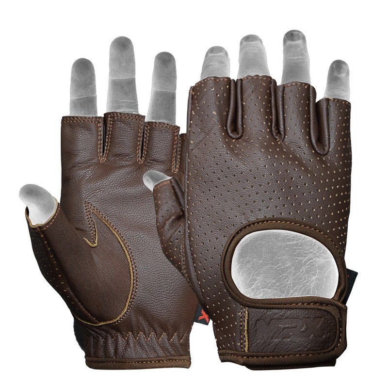 Mens Driving Gloves Basic Soft Goat Leather Fingerless Breathable Biker gallery