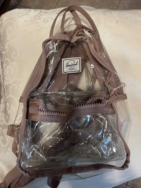 Herschel Mini Clear/Pink Backpack Solid Zip Logo Accents Pockets