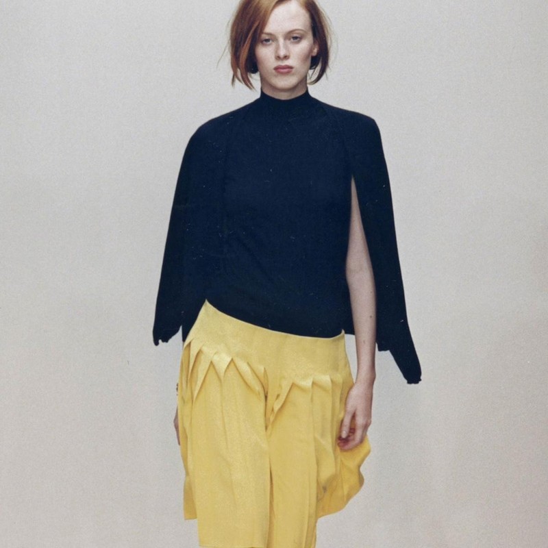 Vintage Prada 2000 S/S Pleated Silk Skirt