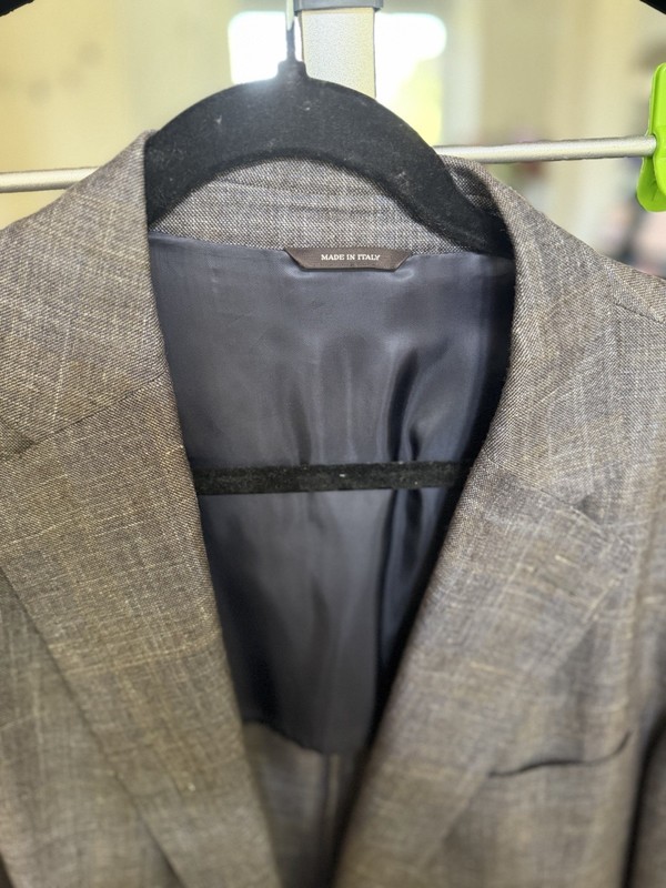 Loro Piana Gray Tweed Wool Blazer Two-Button Single-Breasted Double Vent Size 56 gallery