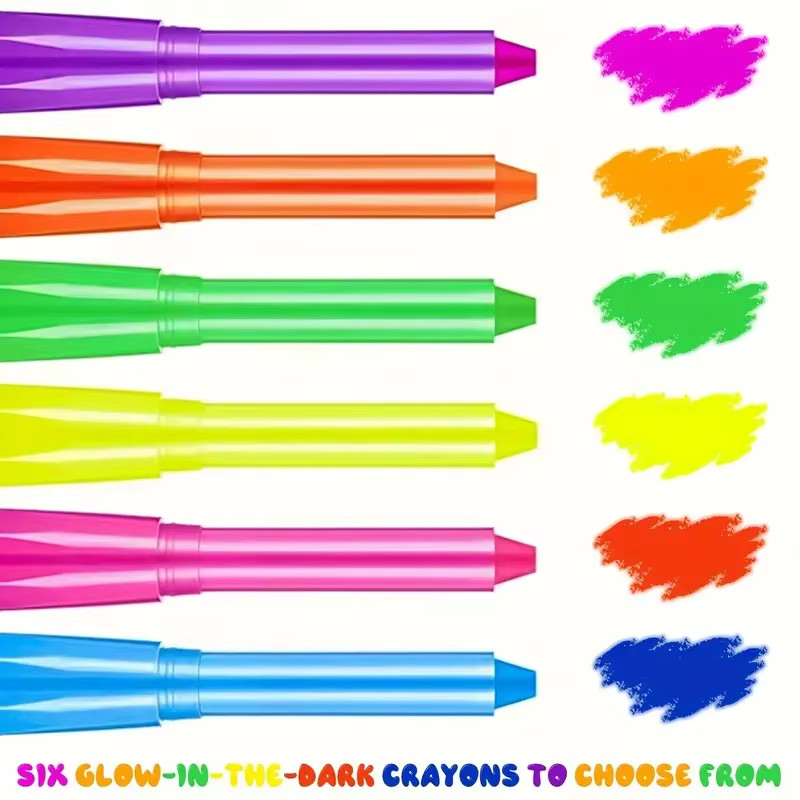 6Pcs UV Neon Face Paint Kit Glow in Dark Fluorescent Body Makeup Set