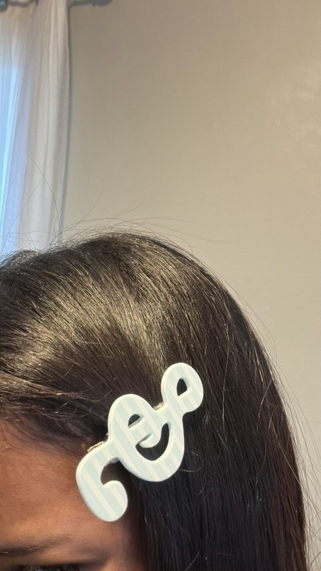Blue and White Music Hair Clip Barrette for Women Solid Plastic Metal