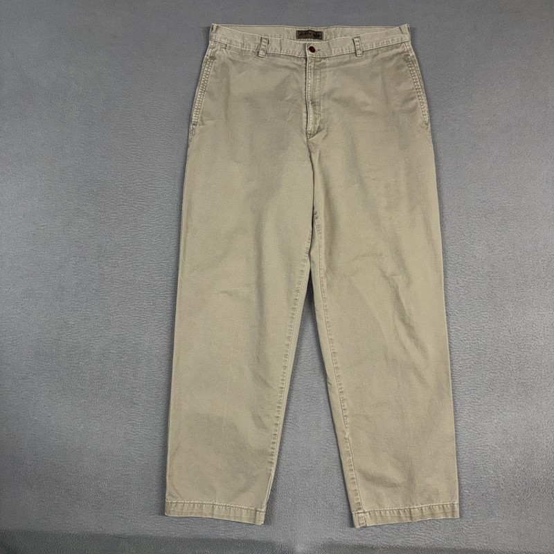 Dockers Well Worn Khakis Pants Mens 36×32 (Fits 36×30) Brown Relaxed Fit Vintage