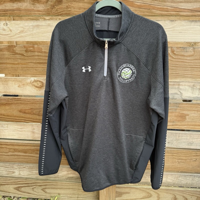 Under Armour ColdGear XL Gray 1/4 Zip Mock Neck Loose Pullover Volleyball