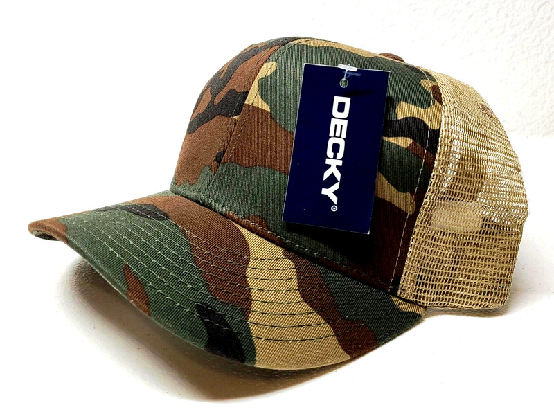 DECKY Trucker Hat Cap Snapback 1054 Camouflage Blank NEW