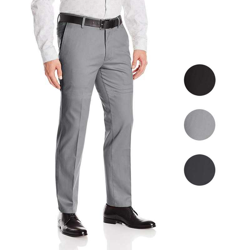 Boltini Italy Men’s Flat Front Slim Fit Slacks Trousers Dress Pants