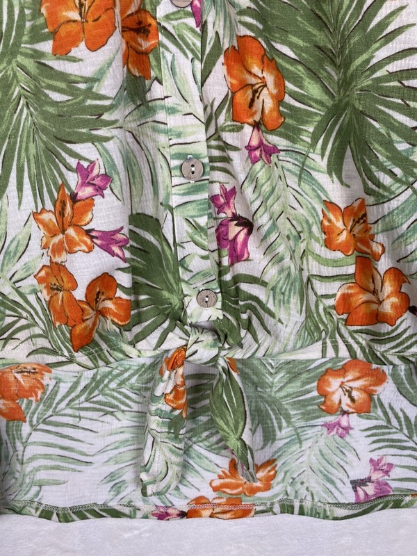 Cato Blouse Womens Plus 26/28W Cold Shoulder Gauze Floral Casual Summer Tropical gallery
