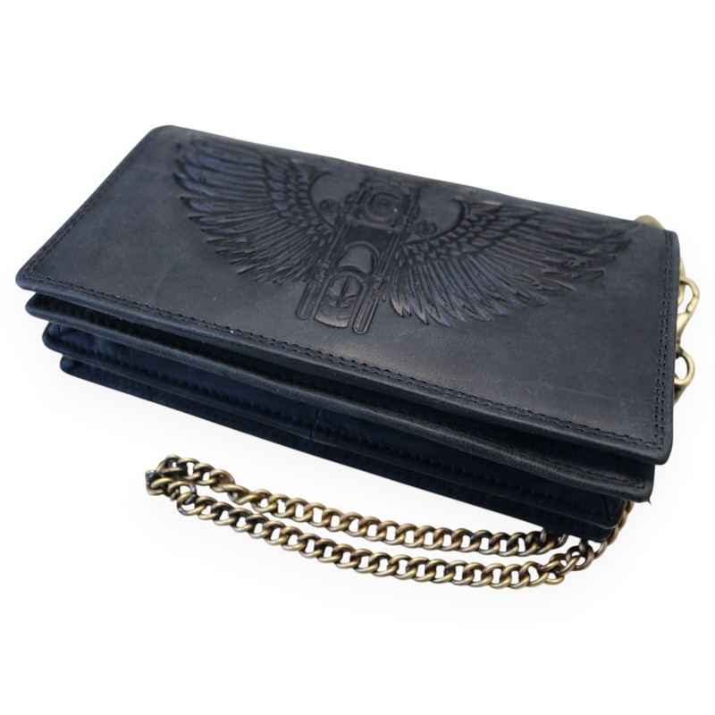 Large Biker Wallet – Biker Wallet RFID Service Purse with Chain Vintage