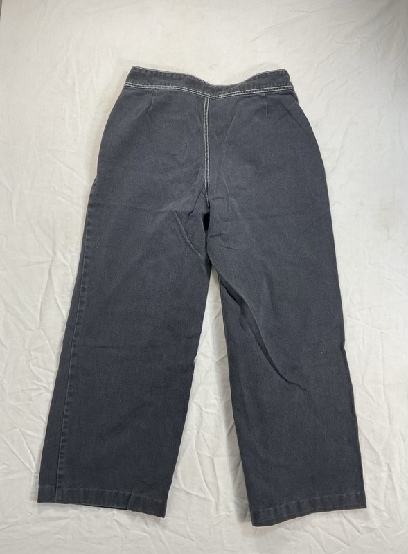 Andrew's Blues Women's Black Denim Wide-Leg Jeans Buckle/Button Pockets Size 7/8 gallery