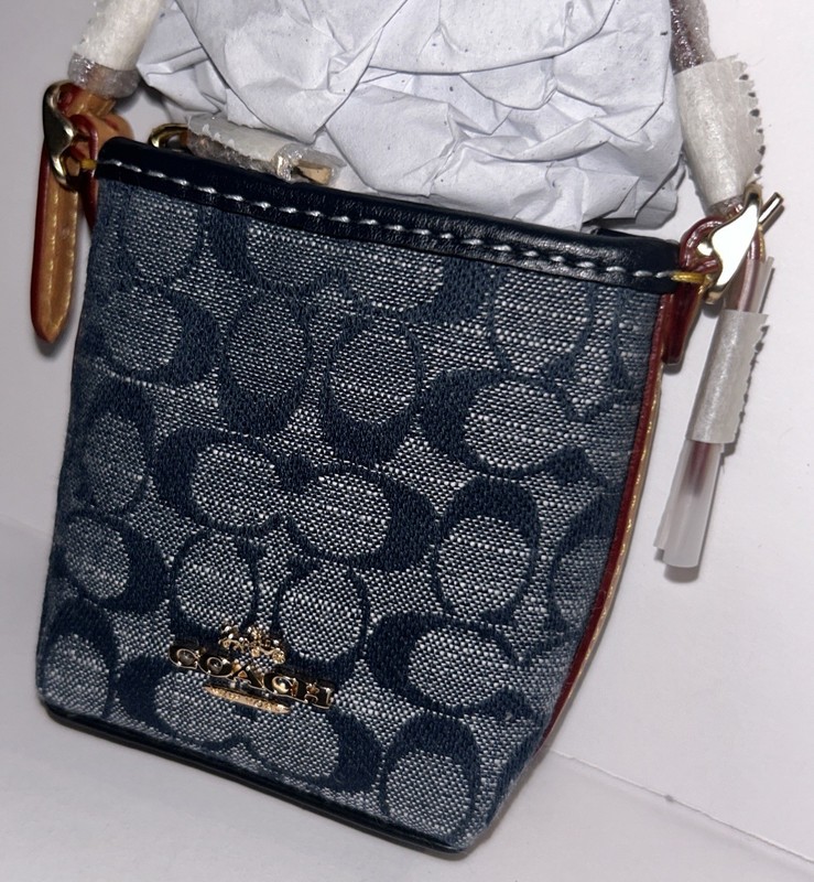 🐼💦 Coach C8223 🐼💦 Mini Val Duffle Bag Charm In Signature Chambray 🐼 D30o2 gallery