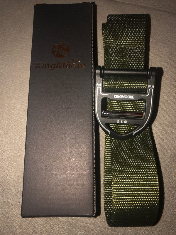 KingMoore Men’s Tactical Belt Heavy Duty Belt Military Army Green Small