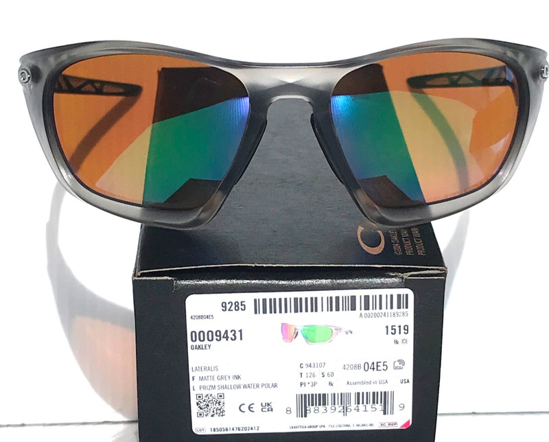 Oakley LATERALIS Matte Grey Ink PRIZM POLARIZED Shallow Water Sunglass 9431-07 gallery