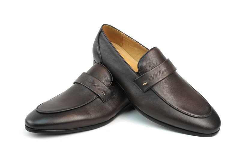 Brown Men’s Exclusive Genuine Leather Slip On Dress Shoes Loafers AZAR MAN Uber