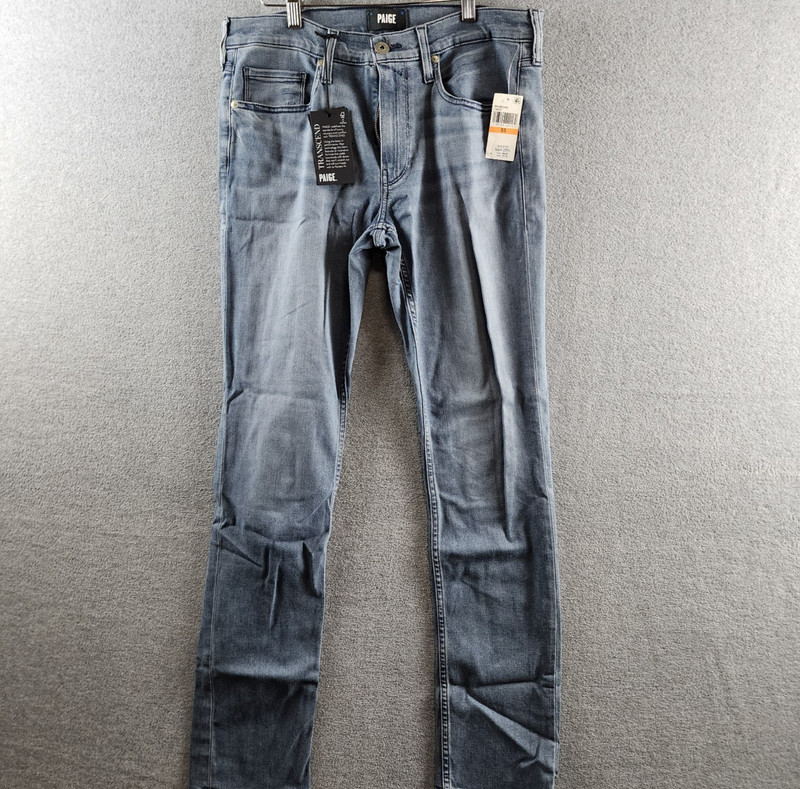 PAIGE Lennox Slim Fit Jeans Men's 33 Timlin Denim Zip Fly With Button Closure gallery
