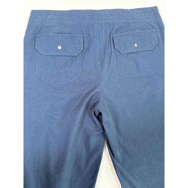 J.Crew Factory Womens Ink Navy Blue 100% Cotton Wide Leg Chino Pants Size XS NWT gallery