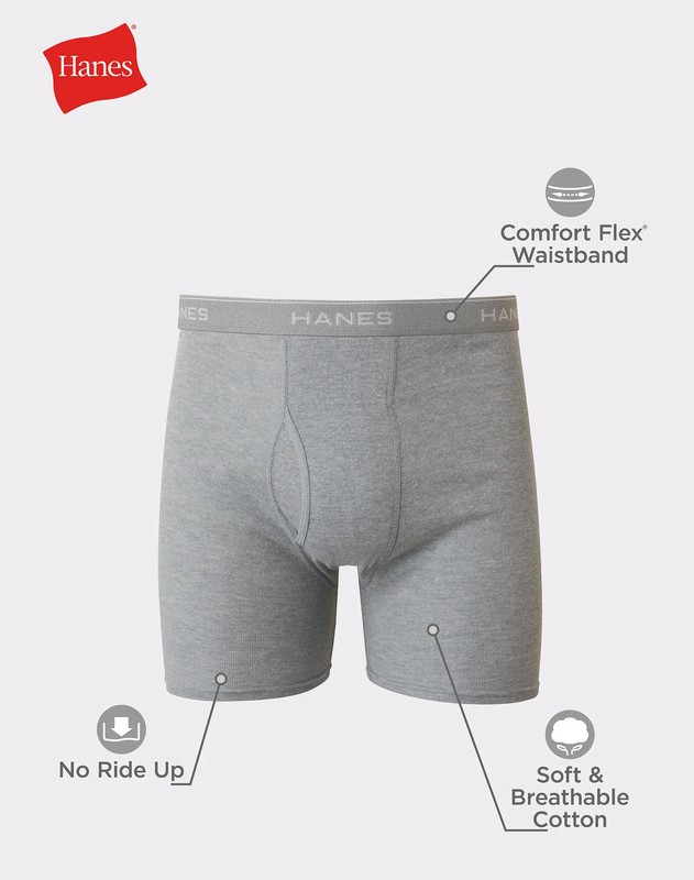 Hanes Boxer Briefs 10-Pack Men's Tagless Comfort Flex Waistband Soft Tag Free gallery